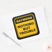 Sticker Carré Jaune amusant rien mais trouble prudence signe squ (Enveloppe)