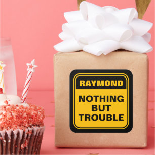 Sticker Carré Jaune amusant rien mais trouble prudence signe squ