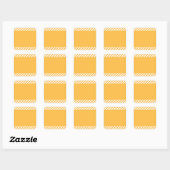 Sticker Carré Jaune Chaud avec cadre en haut et en bas (Feuille)