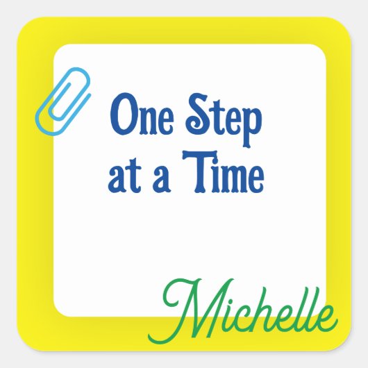 Sticker Carré Jaune customisé (Devant)