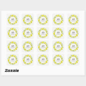 Sticker Carré Jaune Daffodiles Blanches Wreath 40e anniversaire (Feuille)