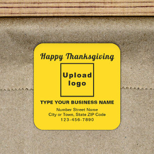 Sticker Carré Jaune de Thanksgiving Business