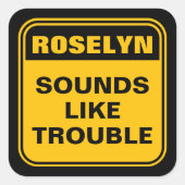 Sticker Carré Jaune drôle sonne comme signe de prudence (Devant)