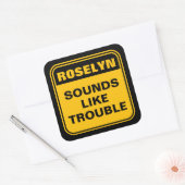 Sticker Carré Jaune drôle sonne comme signe de prudence (Enveloppe)