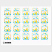 Sticker Carré Jaune et Bleu Caoutchouc Ducky Polka Dot Baby show (Feuille)