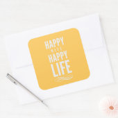 Sticker Carré Jaune heureux de la vie d'épouse heureuse (Enveloppe)
