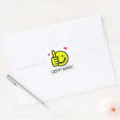 Sticker Carré Jaune Jaune Joyeux Sourire Visage (Enveloppe)