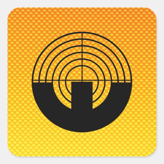 Sticker Carré Jaune Orange Sport Tir (Devant)