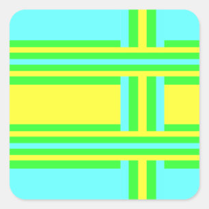 Sticker Carré Jaune, Vert, Bleu Gris par Shirley Taylor