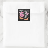 Sticker Carré J'avais 6 ans maintenant j'ai 7 ans jolis chiffres (Sac)