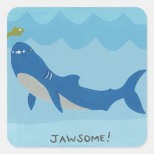Sticker Carré Jawesome Shark