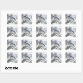 Sticker Carré Jay bleu hiver (Feuille)