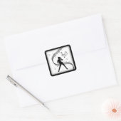 Sticker Carré Jazz Dance Black and White Music (Enveloppe)