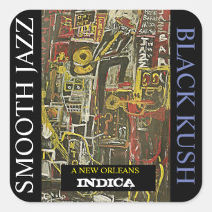 STICKER CARRÉ JAZZ LISSE BLACK KUSH