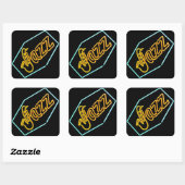 Sticker Carré Jazz noir (Feuille)