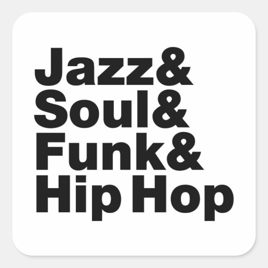Sticker Carré Jazz & Soul & Funk & Hip hop (Devant)