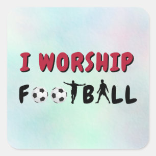 Sticker Carré Je adore le football