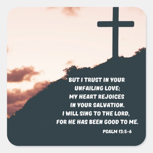 Sticker Carré "Je chanterai de l'amour indéfectible de Dieu" Psa (Devant)