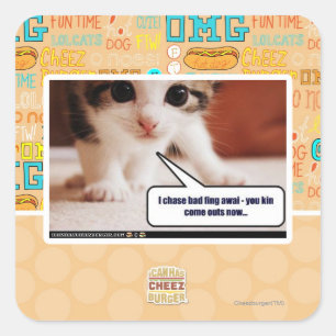 Sticker Carré Je chasse le mauvais awai fing