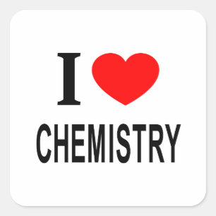 STICKER CARRÉ JE ❤️ CHIMIE J'AIME LA CHIMIE J'AIME LA CHIMIE
