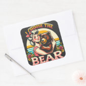 Sticker Carré Je Choisis L'Ours (Enveloppe)