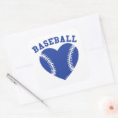 STICKER CARRÉ JE COEUR BASEBALL (Enveloppe)