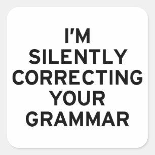 Sticker Carré Je corrige la grammaire