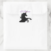 Sticker Carré Je Crois Unicorn Silhouette (Sac)