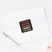 Sticker Carré Je déteste et aime Coding Programmer Cadeau (Enveloppe)