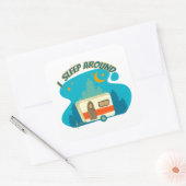 Sticker Carré Je Dors Autour Du Camper Van Camper Explorer Campi (Enveloppe)