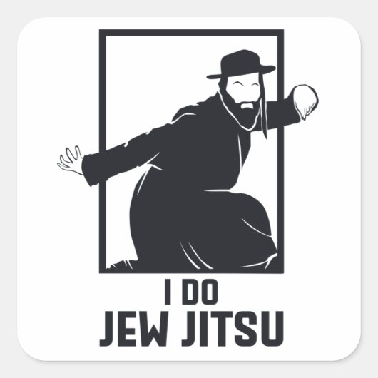 Sticker Carré Je Fais Jew Jitsu I Funny Jui Jutsu (Devant)