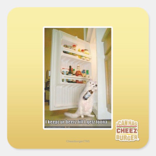 Sticker Carré Je garde ta bière (Devant)