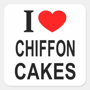 STICKER CARRÉ JE ❤️ GÂTEAUX DE CHIFFON J'AIME GÂTEAUX DE CHIFFON