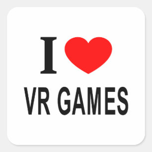 Sticker Carré Je ❤️ Jeux VR J'AIME LES JEUX VR J'ADORE LES JEUX