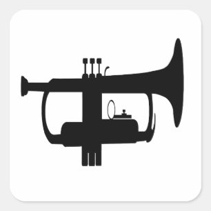 Sticker Carré Je joue du métal lourd Tuba