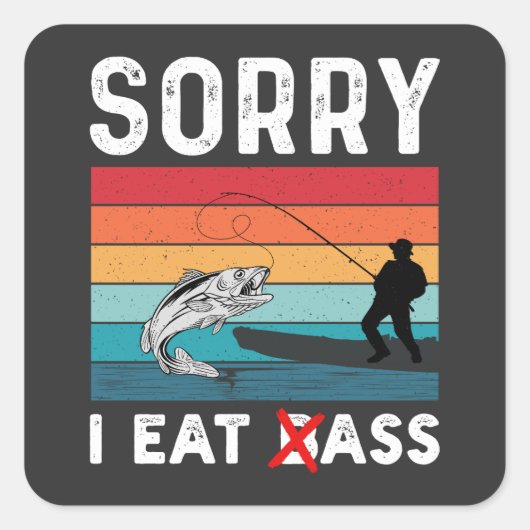 Sticker Carré Je mange de la basse (Devant)