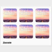 Sticker Carré Je m'engage à abonder Citation d'affirmation de la (Feuille)