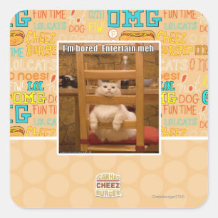 Sticker Carré Je m'ennuie.