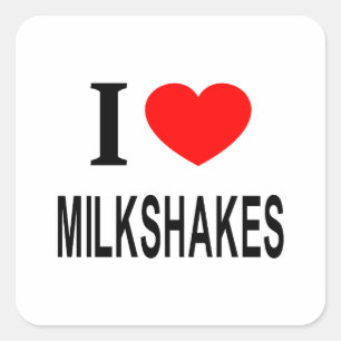 STICKER CARRÉ JE ❤️ MILKSHAKES J'AIME LES MILKSHAKES J'AIME LES 