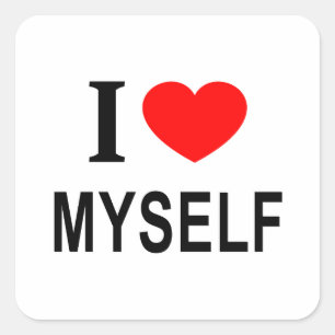 Sticker Carré Je ❤️ MOI-MÊME Je m'aime MOI-MÊME J'aime MOI-MÊME