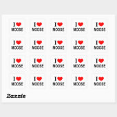 STICKER CARRÉ JE ❤️ MOOSE J'AIME MOOSE MOOSE JE COEUR MOOSE (Feuille)