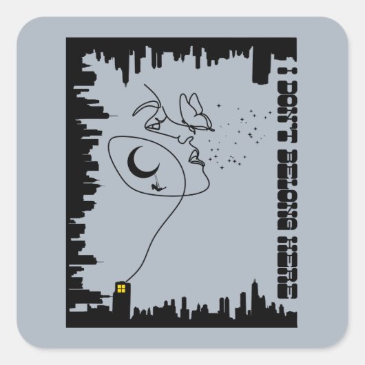 Sticker Carré Je n'appartiens pas ici (Devant)