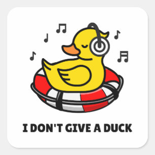 Sticker Carré Je ne donne pas un chevalet Carré de canard
