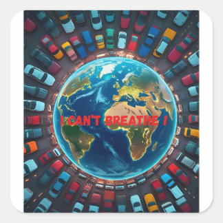Sticker Carré Je ne peux pas respirer - pollution De l'environne