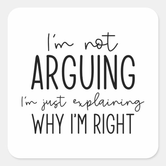 Sticker Carré Je ne plaide pas (Devant)