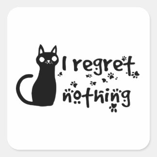 Sticker Carré je ne regrette rien