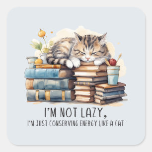 Sticker Carré Je ne suis pas un chat mignon