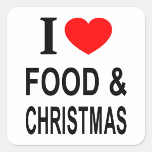 Sticker Carré Je ❤️ NOURRITURE & NOËL J'AIME NOURRITURE & NOËL J