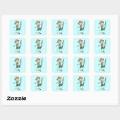 Sticker Carré Je pêche (Feuille)