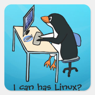 Sticker Carré Je peux avoir Linux ?